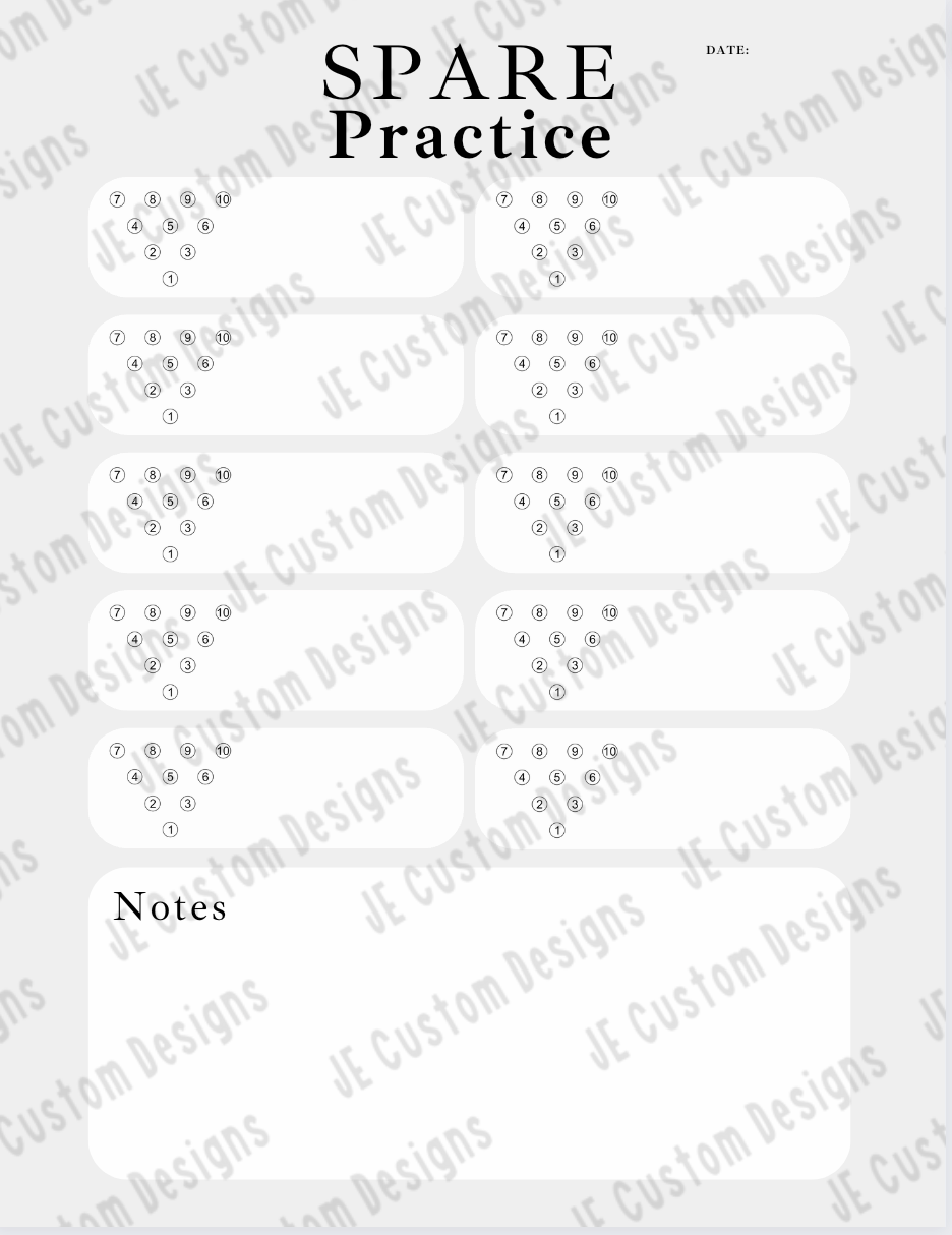 Plain Spare Practice Sheet PDF