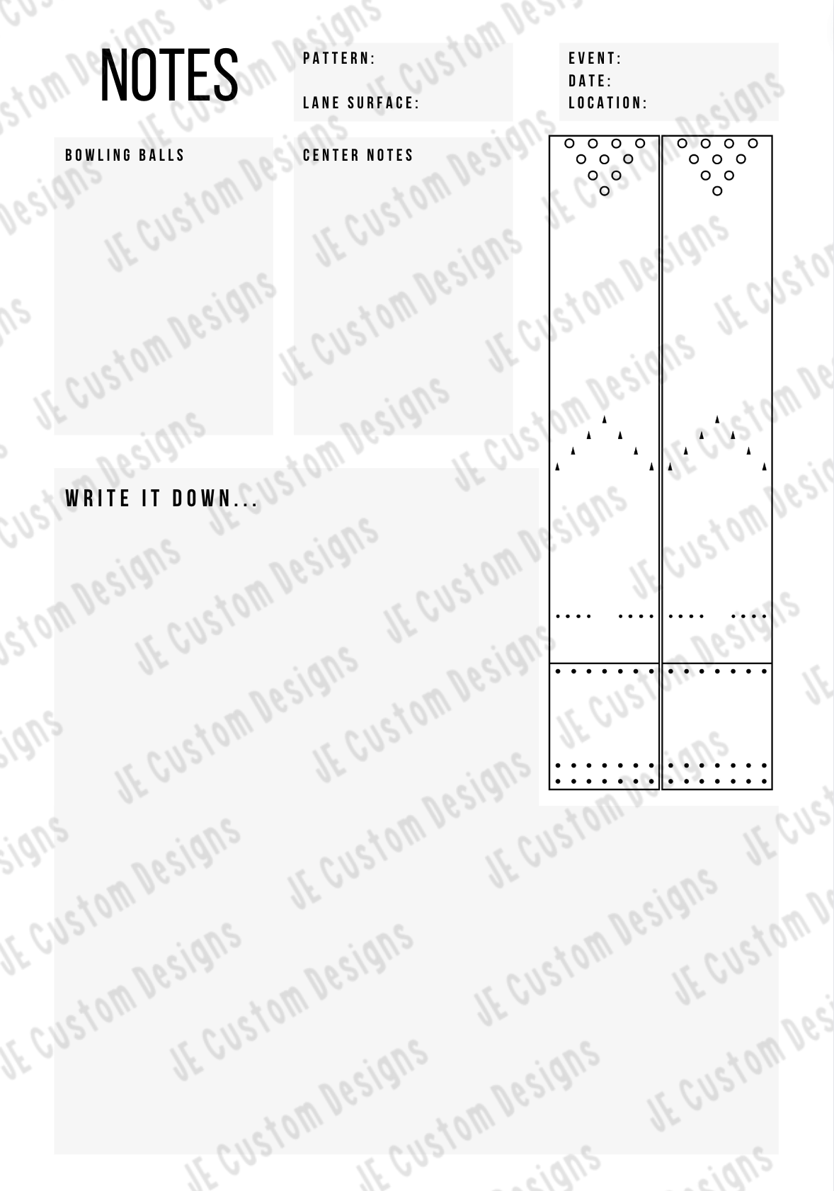 6-Game Lane Graph Tournament Book