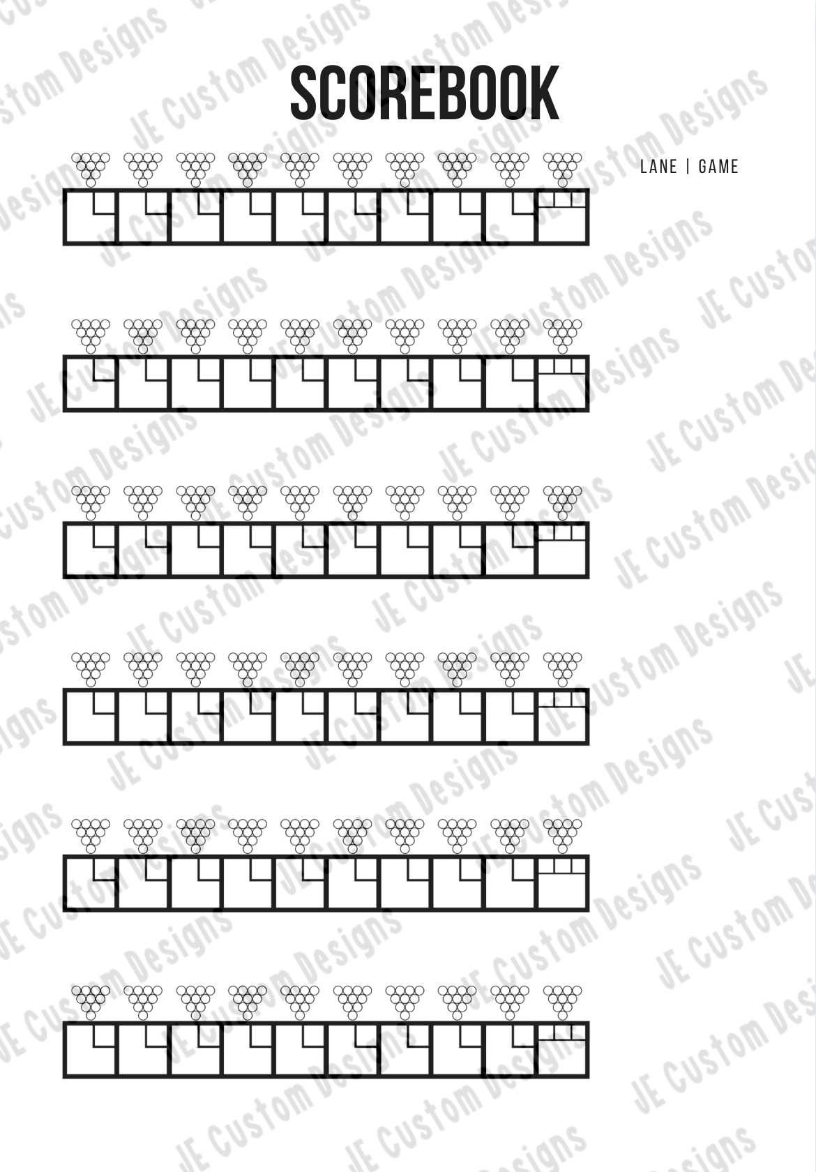 6-Game Lane Graph Tournament Book