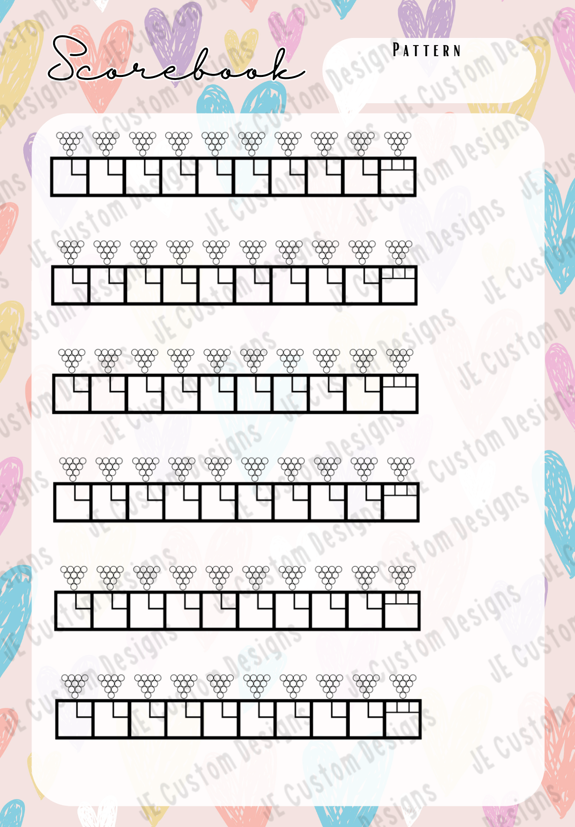 6-Game Colorful Bowling Journal