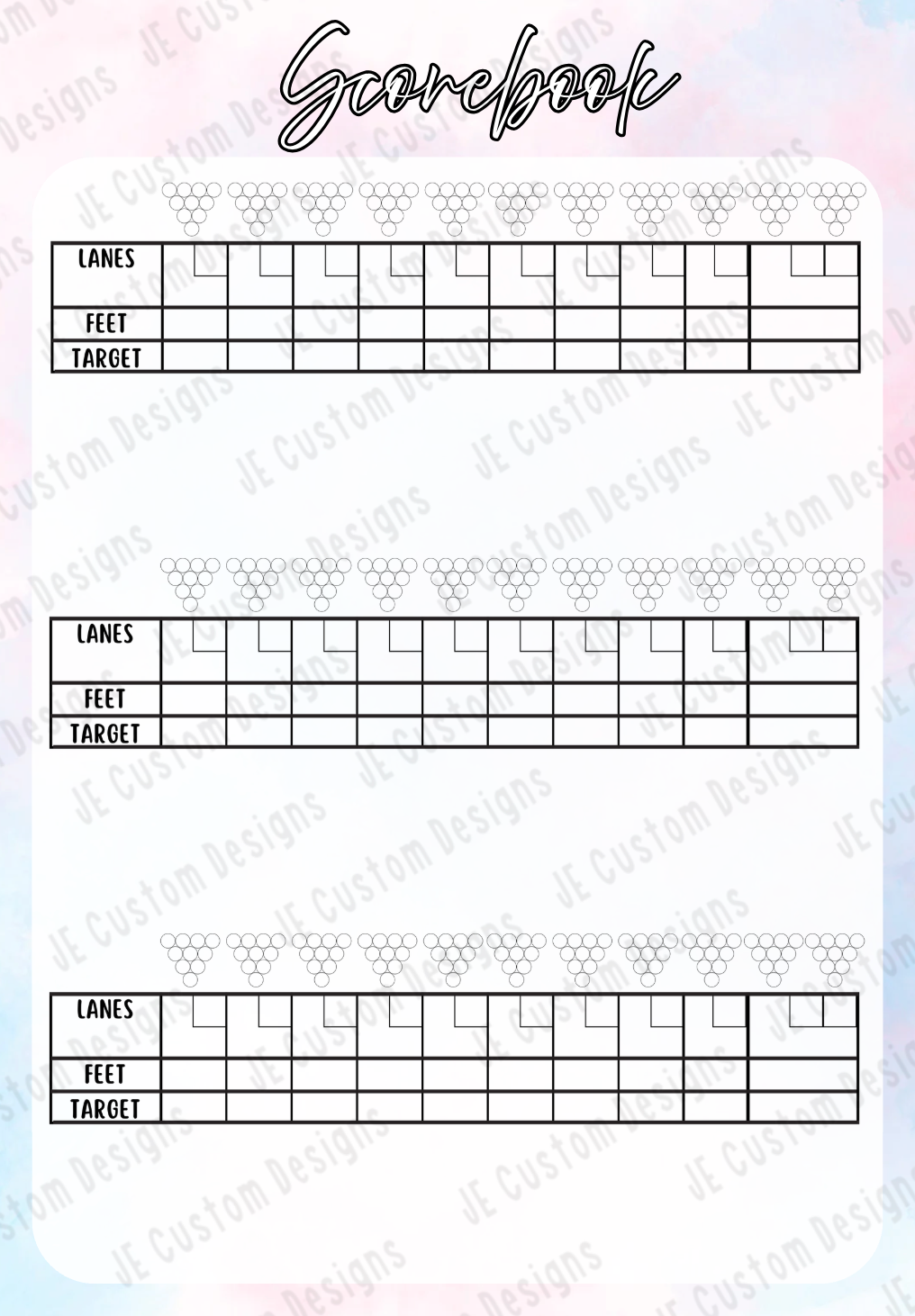 Colorful 3-Game Journal